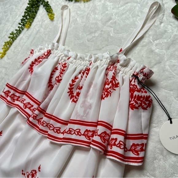 Tularosa Desert Moon Sleeveless Mini Dress in White Red Medallion Print NWT Med - Picture 4 of 16